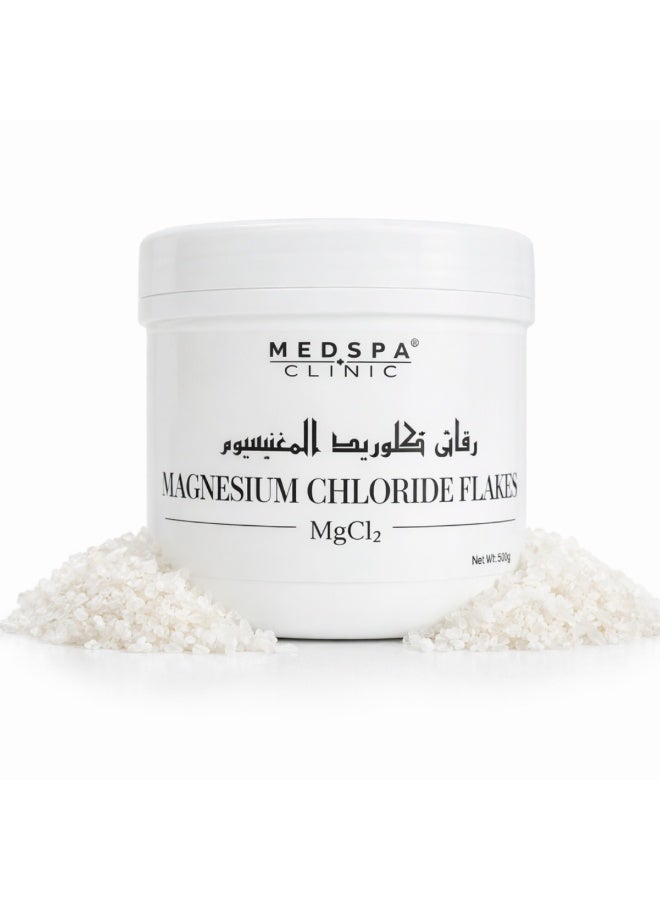Magnesium Chloride Flakes MgCl2, For Relaxation, Foot Soak, For Bath, Body Soak, Skin Care, Spa and Wellness Use, 500g